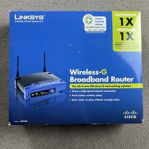 Linksys WRT54G Wireless-G Broadband Router 54Mbps 802.11g 4-Port Switch Blue